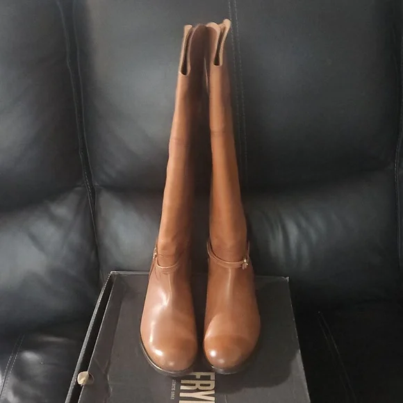 Frye Tan Knee Leather Boots - Picture 2 of 6